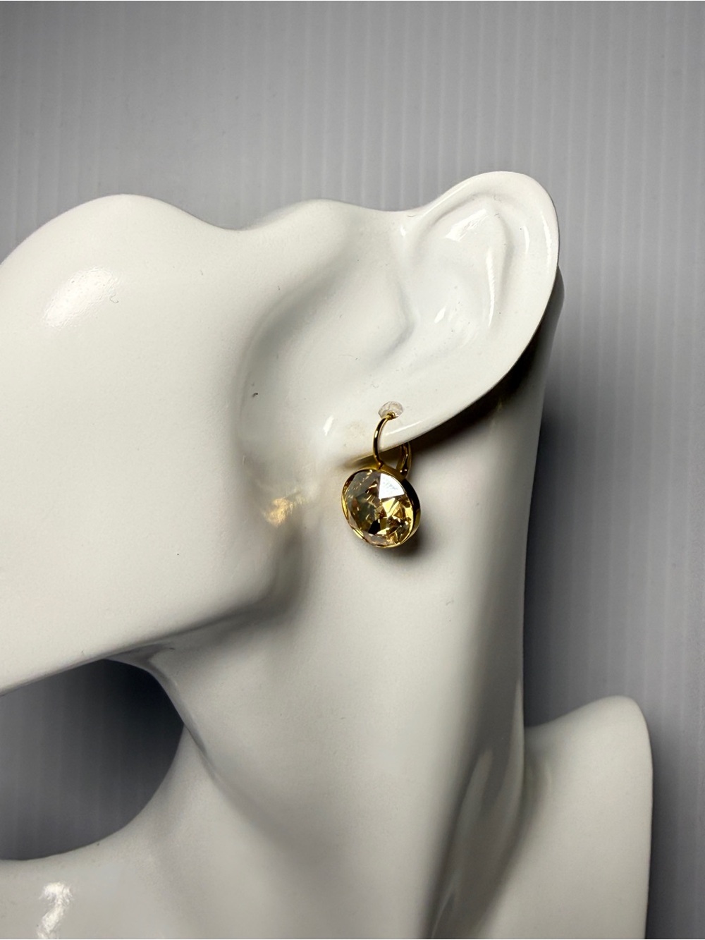 Swarovski Gold-Tone Champagne Crystal Earrings - Picture 8 of 11